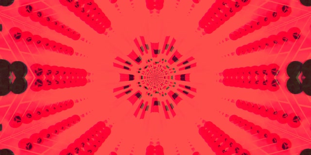 Neon Tunnel Red Kaleidoscope Burst Vj Loop 2:1 Univisium 60fps Screensaver