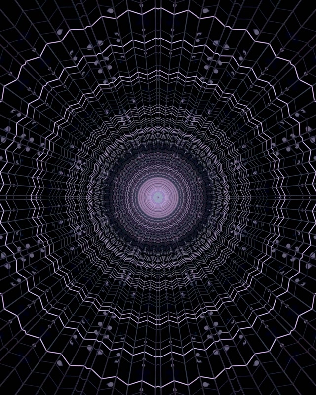 Tunnel Néon Violet Toile d'Araignée Vortex VJ Loop 4:5 Instagram 60fps Économiseur d'écran