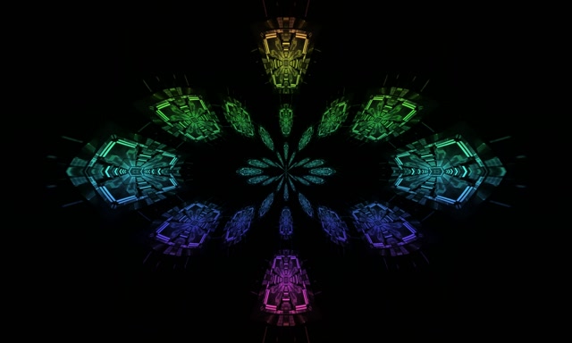 Tunnel Néon Floraison Kaléidoscope Fractal VJLoops 5:3 Wide 60fps Économiseur d'écran