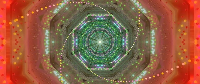 Tunnel Néon Économiseur d'Écran 60fps 2.39:1 Cinemascope VJ Loop Octogone Vert