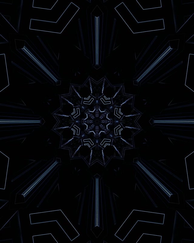 Tunnel Néon Bleu Foncé Fractale Étoile VJ Loop 4:5 Instagram 60fps Économiseur d'écran