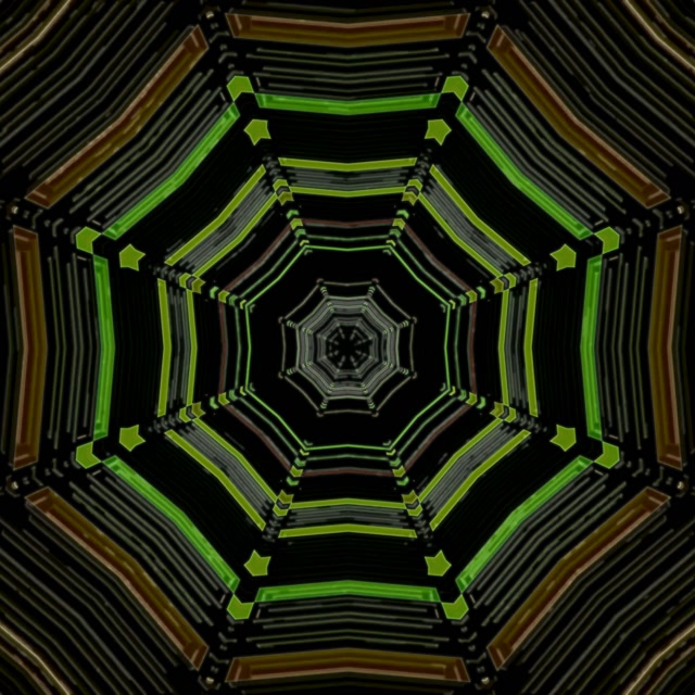 Neon Tunnel Spiraling Octagon Vortex | 1:1 Square 60fps VJ Loop Screensaver