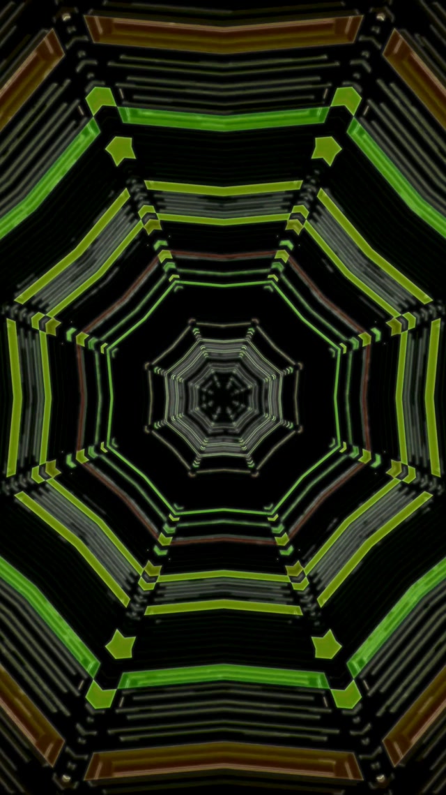 Neon Tunnel Octagon Vortex 9:16 Reels 60fps VJ Loop Screensaver