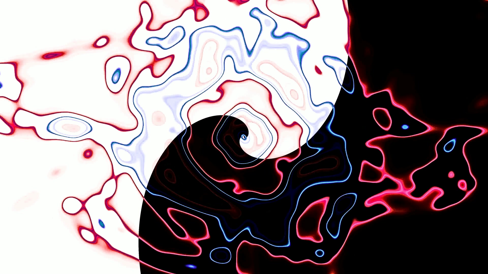 Tunnel Néon Spirale Yin Yang Économiseur d'écran 4K UHD 60fps VjLoops