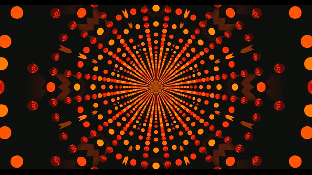 Points Radiants Orange Vibrants VJLoops Abstrait Fond Mouvement