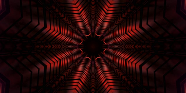 Tunnel Néon Kaléidoscope Étoile Rouge VjLoops 2:1 Univisium 60fps Économiseur d'écran
