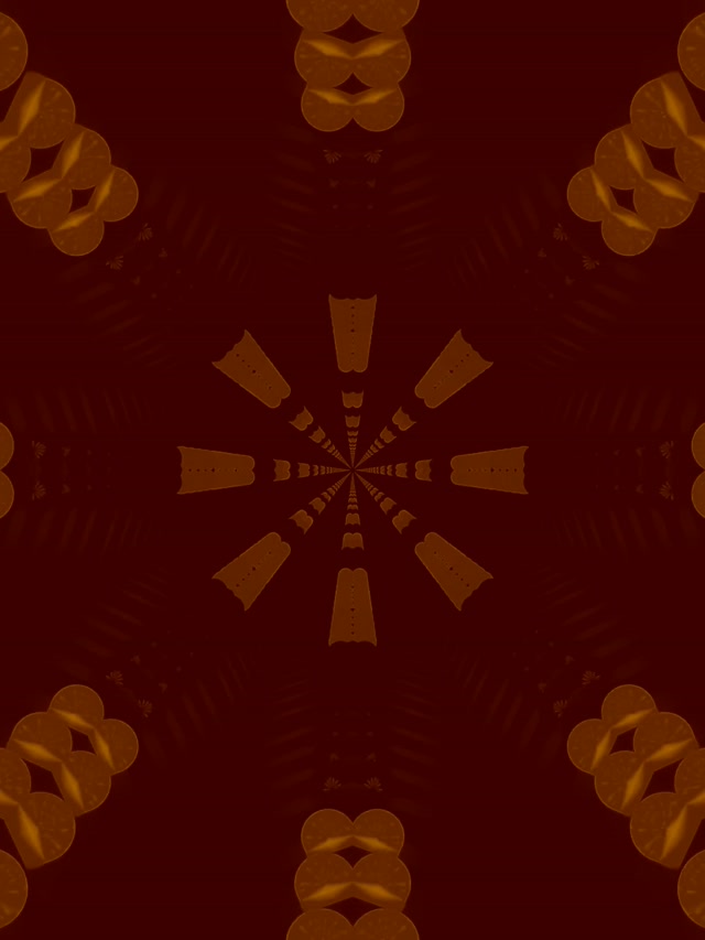 Tunnel Néon Kaléidoscope Fractal Ambre VJLoops 3:4 iPad Portrait 60fps Économiseur d'écran