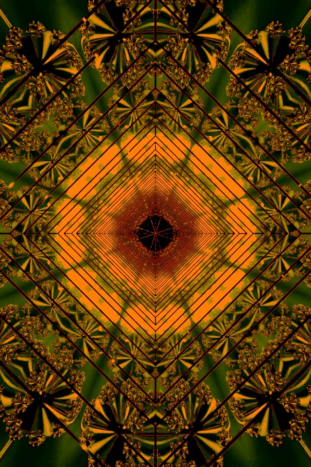 Économiseur d'écran Tunnel Néon Orange Vert Diamant 60fps 2:3 Photo Portrait VJ Loop