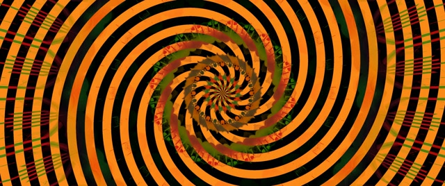 Tunnel Néon Spirale Vortex Orange Noir 2.39:1 Cinémascope 60fps Économiseur d'écran VjLoops