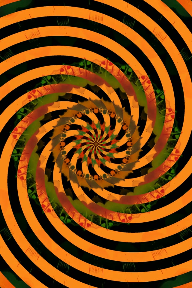 Tunnel Néon Orange Noir Spirale Vortex 2:3 Photo Portrait 60fps Économiseur d'écran VjLoops