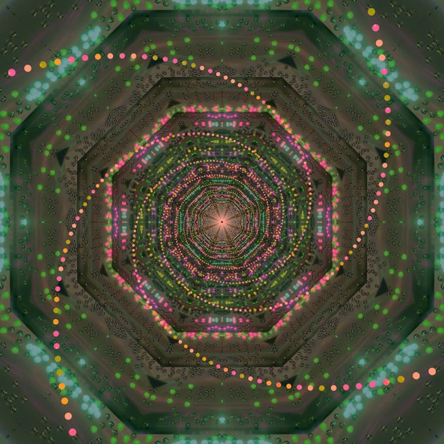 Tunnel Néon Vortex Octogone VJ Loop 1:1 Carré 60fps Économiseur d'Écran