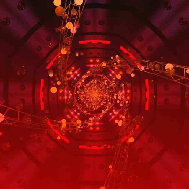 Tunnel Néon Vortex Octogone VJ Loop 1:1 Carré 60fps Économiseur d'Écran