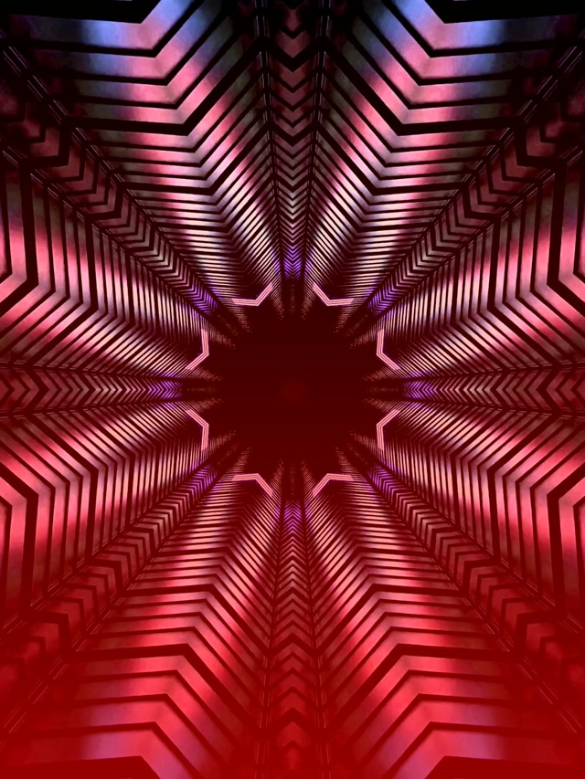 Tunnel Néon Vortex Étoile Kaléidoscope VJ Loop 3:4 iPad Portrait 60fps Écran de Veille