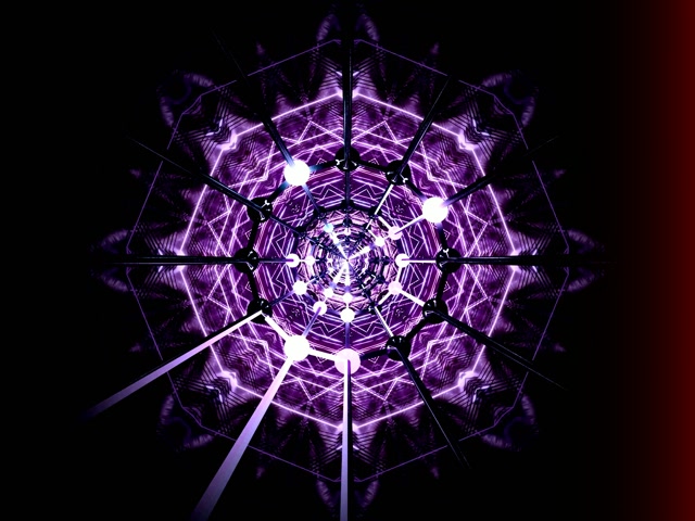 Tunnel Néon Fractal Violet VJ Loop 4:3 Classique 60fps Écran de Veille