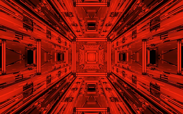 Tunnel Néon Rouge Fractal Vortex VJ Loop 60fps 16:10 MacBook Économiseur d'écran