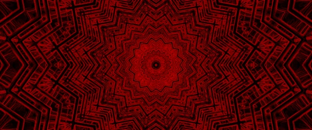 Tunnel Néon Kaléidoscope Fractal Rouge 2.39:1 Cinemascope 60fps Écran de Veille VJLoops