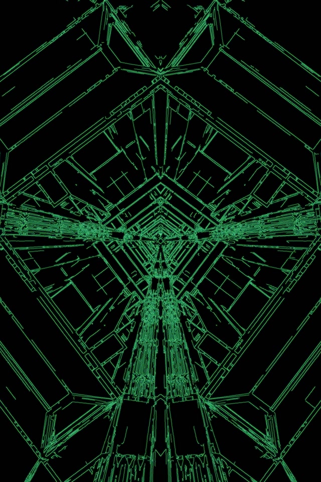 Tunnel Néon Vert Économiseur d'écran 60fps 2:3 Photo Portrait VJLoops PC