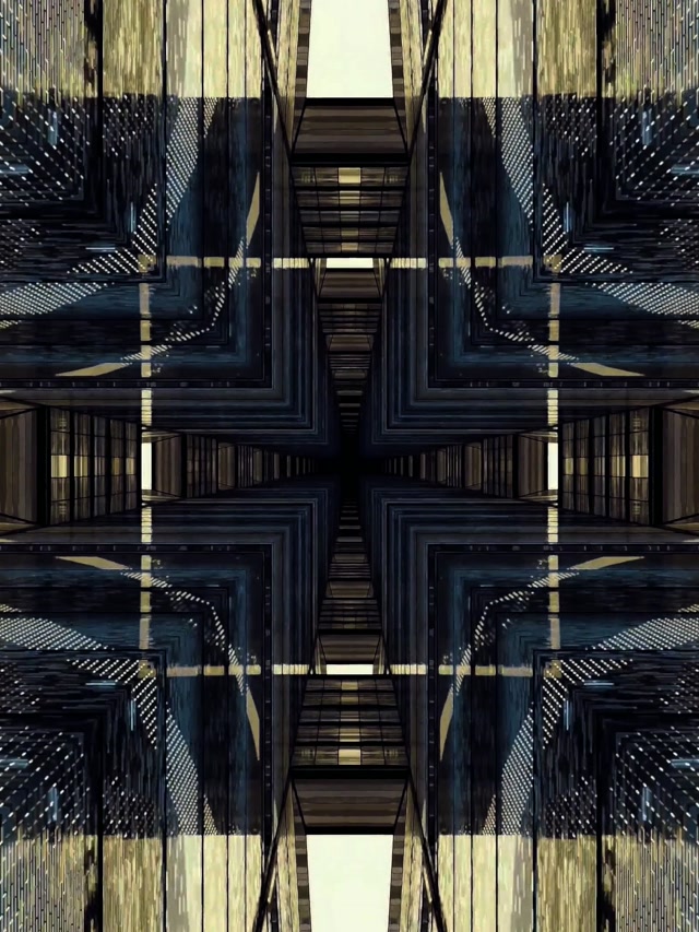 Tunnel Néon Grille Ville Miroir VJLoops 3:4 iPad Portrait 60fps Écran de Veille