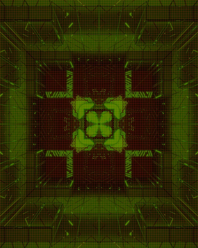 Tunnel Néon Grille Verte Rouge Fractale VJ Loop 4:5 Instagram 60fps Économiseur d'Écran