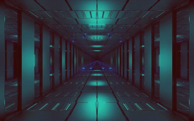 Tunnel Néon VJLoops 60fps Grille Bleu Vert Économiseur d'écran 16:10 MacBook