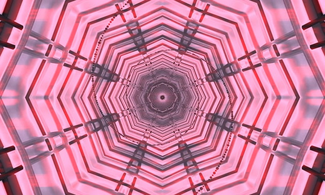 Tunnel Néon Rose Vortex Octogone VJ Loop 5:3 Large 60fps Économiseur d'écran