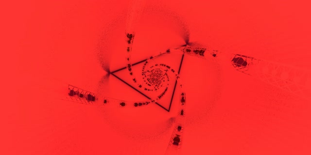 Triangle Spirale Rouge Tunnel Néon VJLoops 2:1 Univisium 60fps Économiseur d'écran