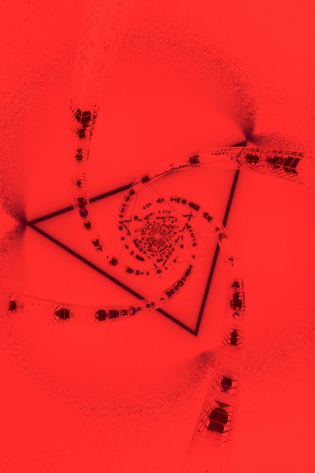 Tunnel Néon Rouge Triangle Spirale Vortex 2:3 Photo Portrait 60fps Économiseur d'écran VJLoops