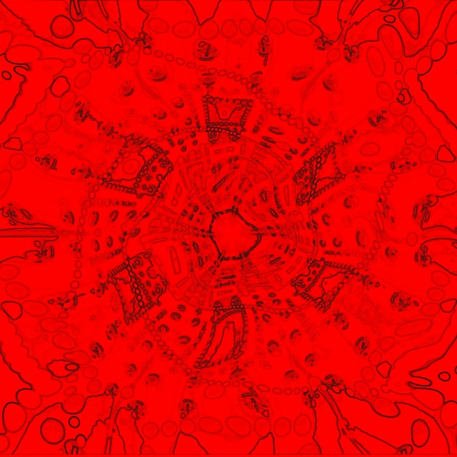 Tunnel Néon Kaléidoscope Rouge VjLoops 1:1 Carré 60fps Économiseur d'écran