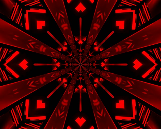 Tunnel Néon Rouge Kaléidoscope Éclat VJ Loop 5:4 Industriel 60fps Économiseur d'écran