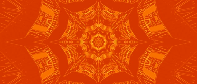 Tunnel Néon Mandala Fractal Orange VjLoops 21:9 Ultra-large 60fps Économiseur d'écran