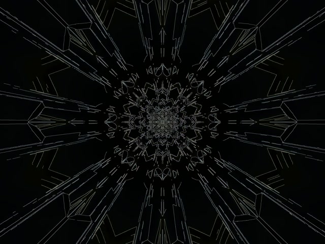 Tunnel Néon Géométrique Sombre Économiseur d'Écran 4:3 Classique 60fps VJ Loop PC