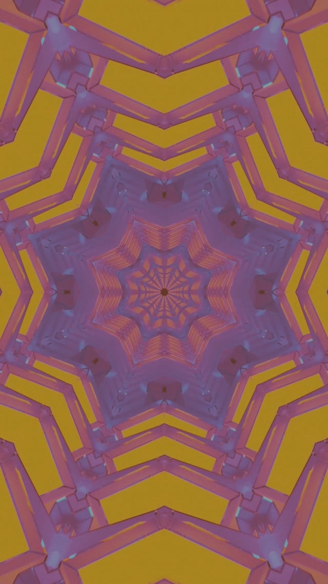 Tunnel Néon Étoile Violet Or Économiseur d'écran 60fps 9:16 Reels VJLoops