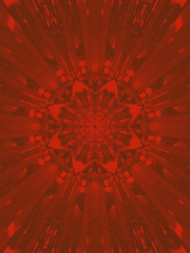 Tunnel Néon Rouge Fractal Kaléidoscope VJ Loop 3:4 iPad Portrait 60fps Économiseur d'Écran