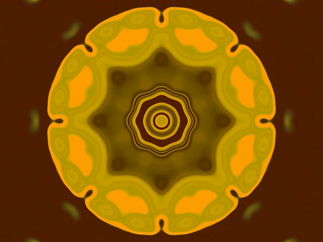 Mandala Orange Tunnel Néon Économiseur d'écran 4:3 Classique 60fps VJLoops