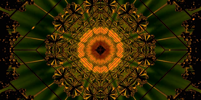 Tunnel Néon Orange Économiseur d'Écran VJLoops 2:1 Univisium 60fps Vortex Diamant