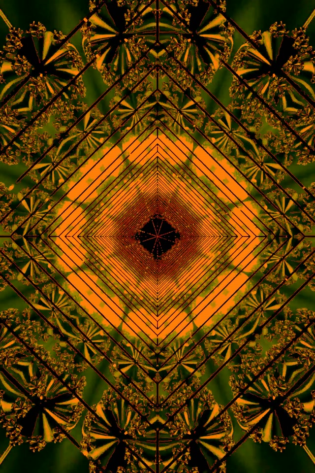 Tunnel Néon Vortex Diamant Orange VJLoops 2:3 Photo Portrait 60fps Économiseur d'Écran