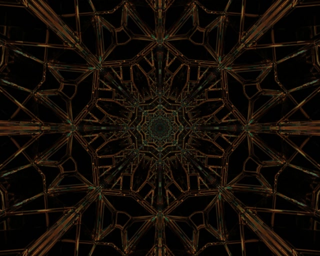 Tunnel Néon 5:4 Industriel Cuivre Vert Fractal 60fps Économiseur d'Écran VJ Loop