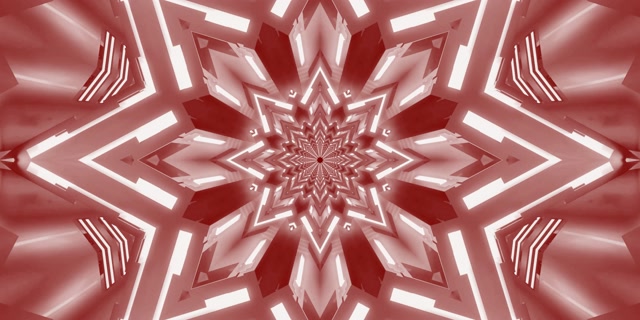 Tunnel Néon Étoile Fractal Rouge VJ Loop 2:1 Univisium 60fps Économiseur d'écran