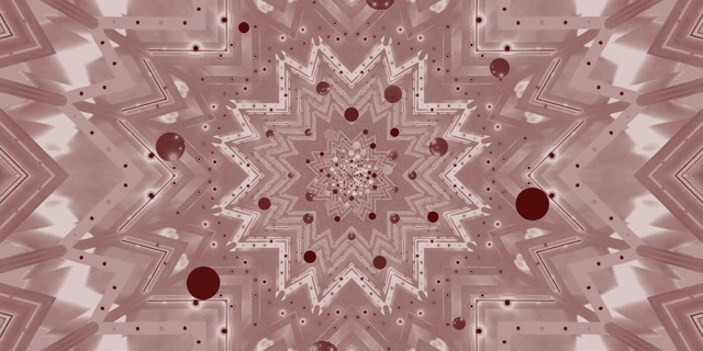 2:1 Blush Pink Rotating Star Fractal Neon Tunnel 60fps Scáthchomhartha Loopable Video