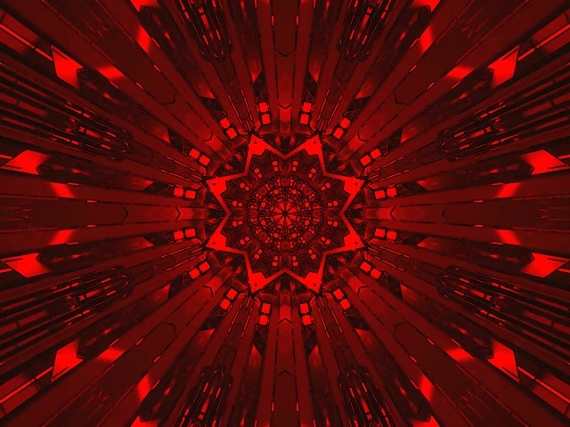 Tollán Neon Dearg Réalta Caleideascoip 4:3 Clasaiceach 60fps Spárálaí Scáileáin VJ Loop