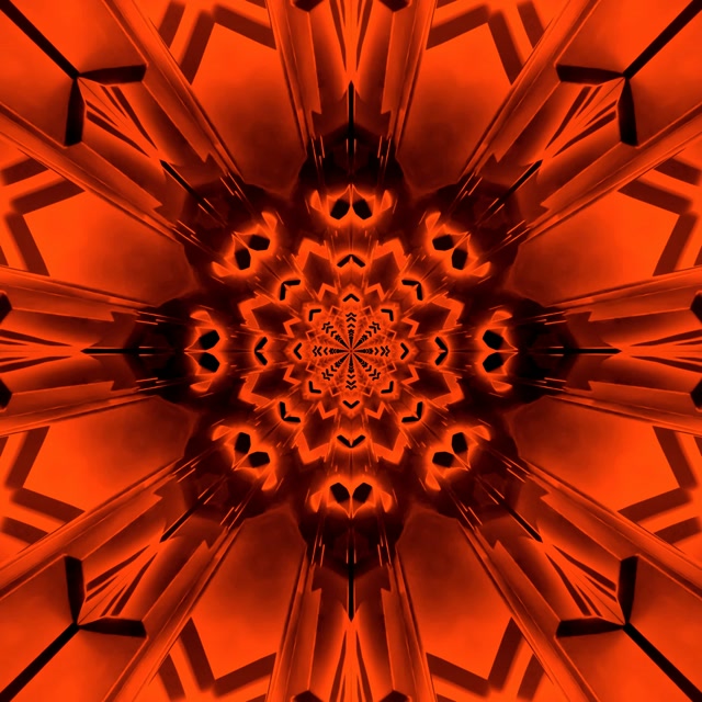 Tollán Neon Oráiste Mandala Spárálaí Scáileáin | VJ Loop 1:1 Cearnóg 60fps