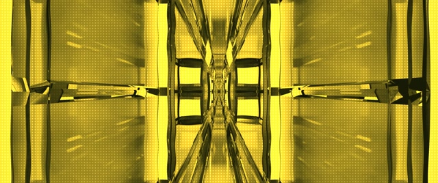 Yellow Neon Tunnel Symmetrical Grid 60fps 2.39:1 Cinemascope VJ Loop Screensaver