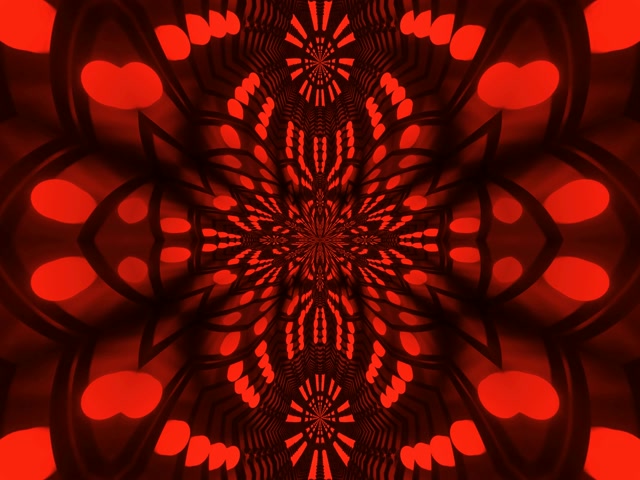 Neon Tunnel Red Fractal Kaleidoscope Burst VJ Loop 4:3 Classic 60fps Screensaver