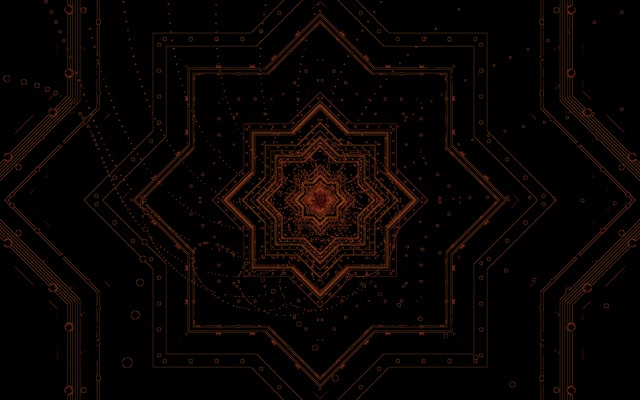 Neon Tunnel Copper Star Mandala VJ Loop 60fps 16:10 MacBook Screensaver
