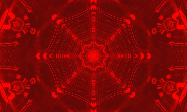 Red Fractal Kaleidoscope Neon Tunnel Vj Loop 5:3 Wide 60fps Screensaver