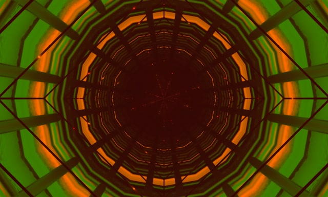 Tollan Neon Vortex Ochtagán Uaine Oráiste VJLoops 60fps 5:3 leathan Spárálaí Scáileáin