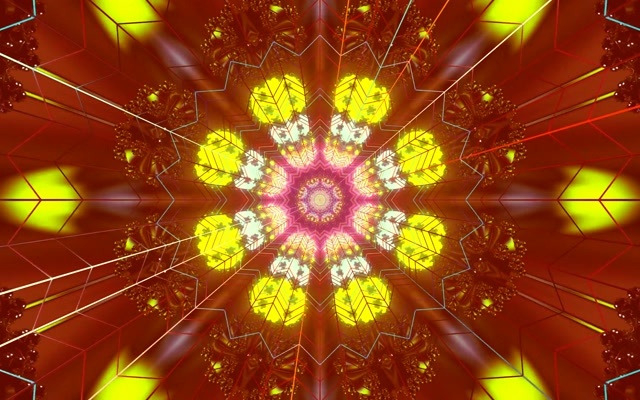 Neon Tunnel Red Star Kaleidoscope Vj Loop 60fps 16:10 macbook Screensaver