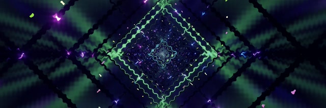 Túinéal Neon Diamant Glas Vortex VJLoops 3:1 Triple Wide 60fps Scáileánaoir