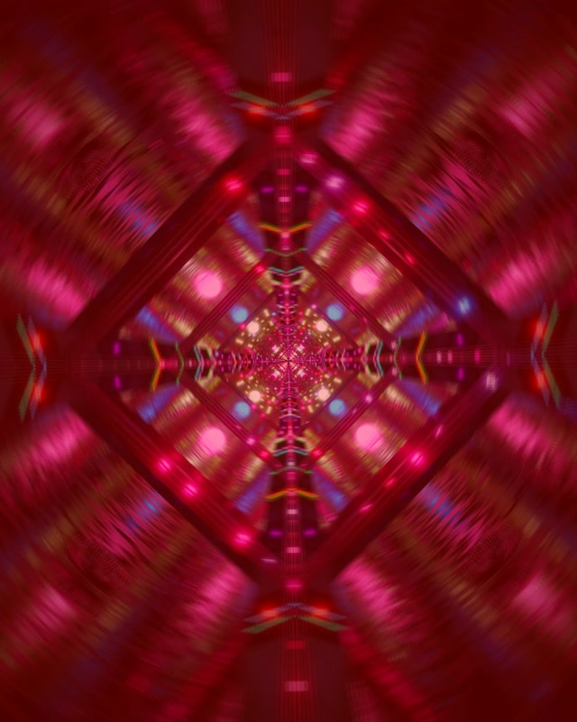 Neon Tunnel Red Diamond Kaleidoscope Vj Loop 4:5 Instagram 60fps Screensaver