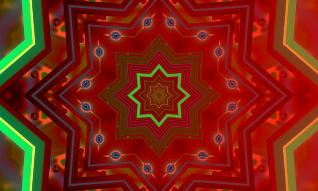 Tollán Neon Réalta Dearg Glas Spárálaí Scáileáin 5:3 Leathan 60fps VJ Loop